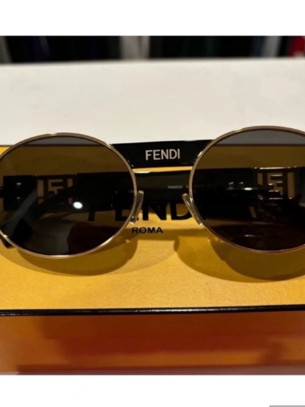 Fendi x Versace Collab Mens V3 Sunglasses NEW Black Gold With Case Cloth and Box